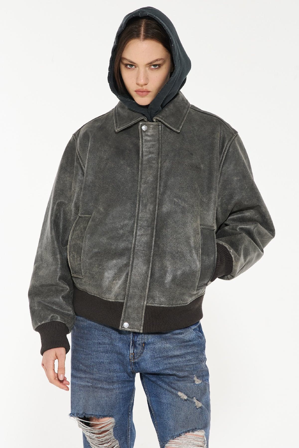 Campera bombera cuero